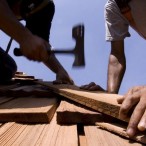 wood roof installation